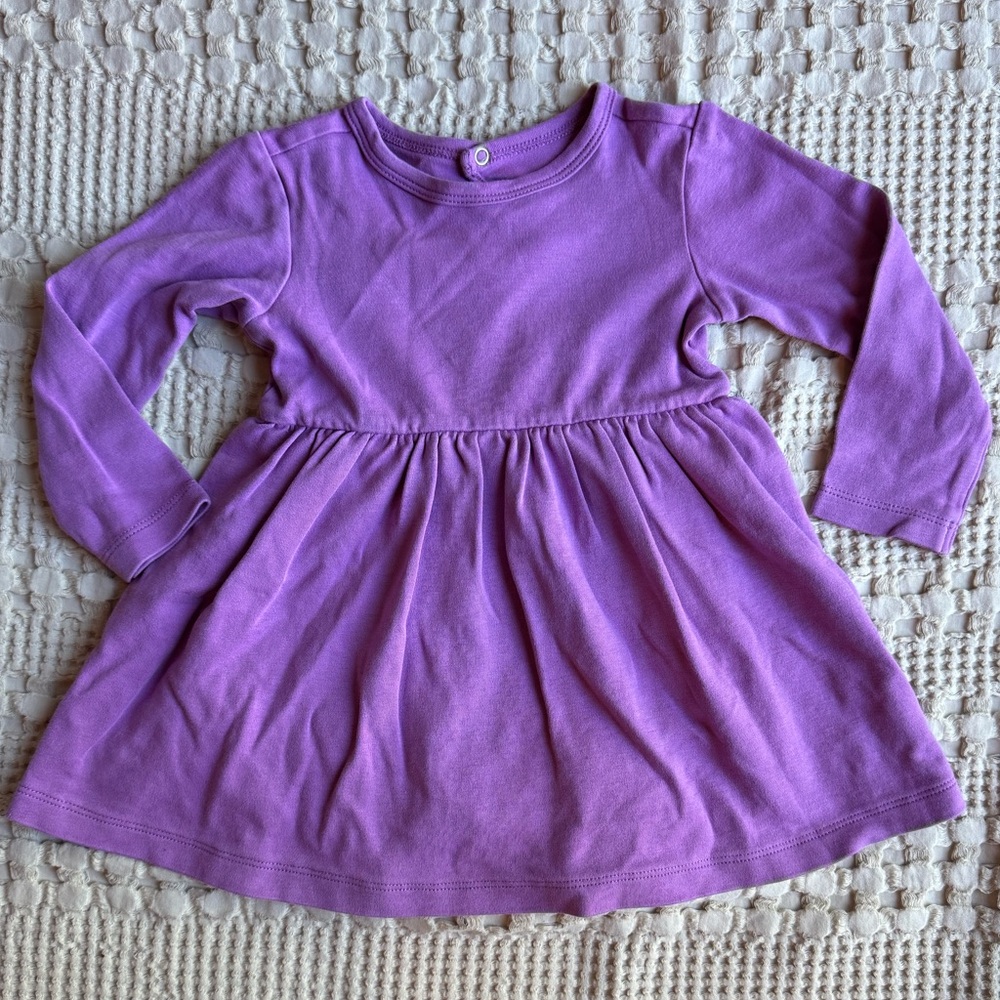 Primary Purple Long Sleeve Onesie Dress